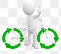 Recycle png 3D illustration, transparent background