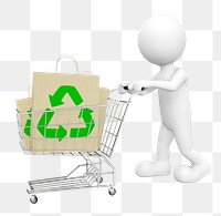 Recycle png 3D illustration, transparent background