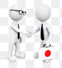 Business handshake png 3D illustration, transparent background
