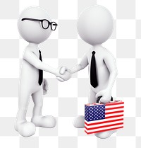 Business handshake png 3D illustration, transparent background