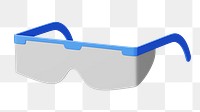 PNG 3D safety glasses, element illustration, transparent background