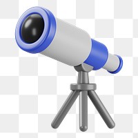 PNG 3D astronomy telescope, element illustration, transparent background