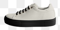 White canvas sneaker png element, transparent background