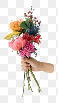 PNG beautiful flower bouquet, collage element, transparent background