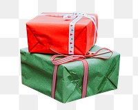 PNG Christmas gifts, collage element, transparent background