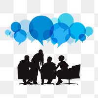 Png business meeting design element, transparent background