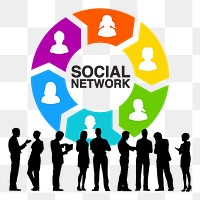 Png social network design element, transparent background