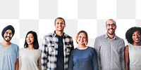 Diverse people png element, transparent background