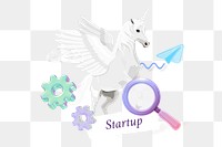 Startup business png collage remix, transparent background