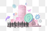 Business investment png collage remix, transparent background