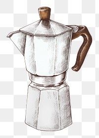 Moka pot png illustration, transparent background