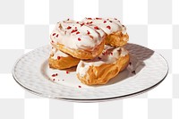 Eclair png collage element on transparent background