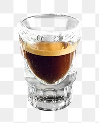 Espresso shot coffee png, transparent background