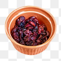 Dried cranberries png collage element on transparent background