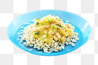 Chicken and rice png collage element, transparent background