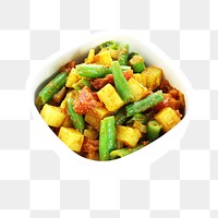 Stir fry vegetable png collage element, transparent background