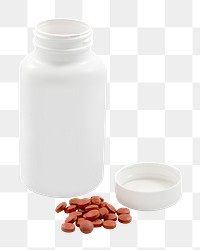 Tablets bottle png collage element, transparent background