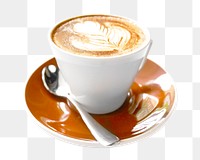 Latte art png collage element, coffee photo on transparent background