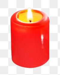 Lit scented candle png, transparent background