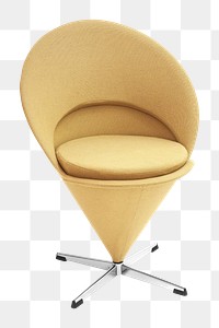 Yellow chair png, isolated object, transparent background