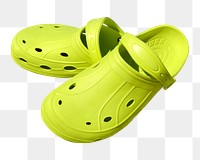 Green shoes png, isolated object, transparent background