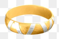 Gold bracelet png, isolated object, transparent background