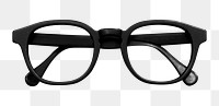 Black eyeglasses png, isolated object, transparent background