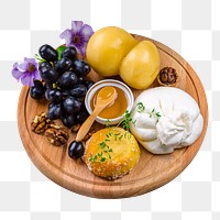 Cheese platter png collage element, transparent background