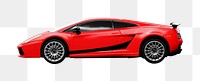 Red sport car png, transparent background