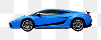 Blue sport car png, transparent background