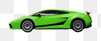 Green sport car png, transparent background