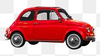 Retro red car png, transparent background