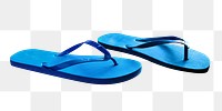 Blue flipflops png, isolated object, transparent background