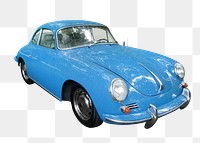 Blue sedan car png, transparent background