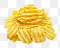 Crinkled chips png, food element, transparent background