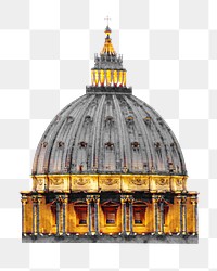 Png basilica church dome architecture, isolated object, transparent background