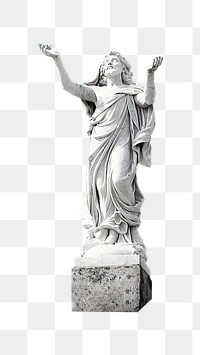 White statue png, isolated object, transparent background