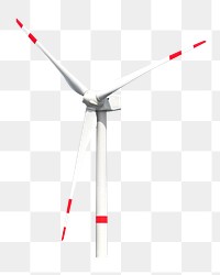 Png wind turbine, isolated object, transparent background