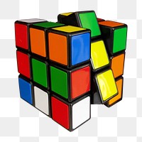 Puzzle cube png, isolated object, transparent background