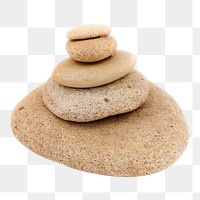 Png balanced stone pile, isolated object, transparent background