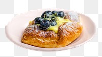 Blueberry pastry png, food element, transparent background