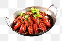 Cooked crayfish png collage element, transparent background