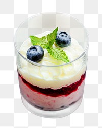 Blueberry mousse png, food element, transparent background