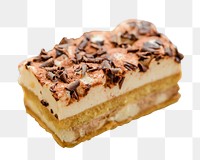 Tiramisu cake png on transparent background