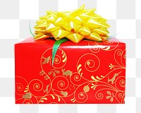 Present box png, isolated object, transparent background