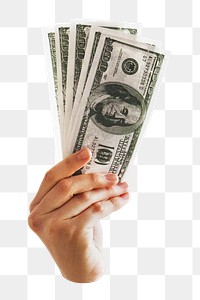 Holding money png, isolated object, transparent background