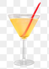 Yellow cocktail png, transparent background