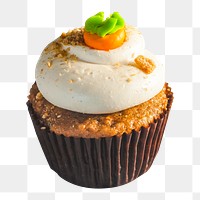 Iced cupcake png on transparent background
