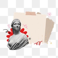 Statue note paper png sticker, transparent background