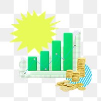 Financial growth png sticker, transparent background